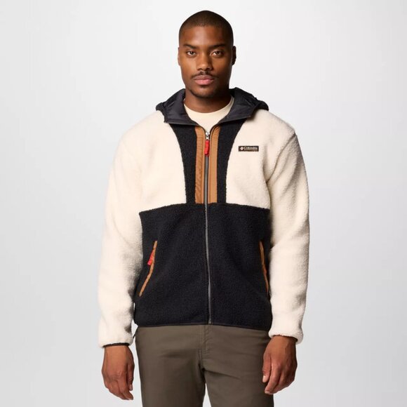 Columbia Men's Chalk/Black Backbowl II Remastered Full Zip Fleece Hoodie/NWT/M - Picture 1 of 16